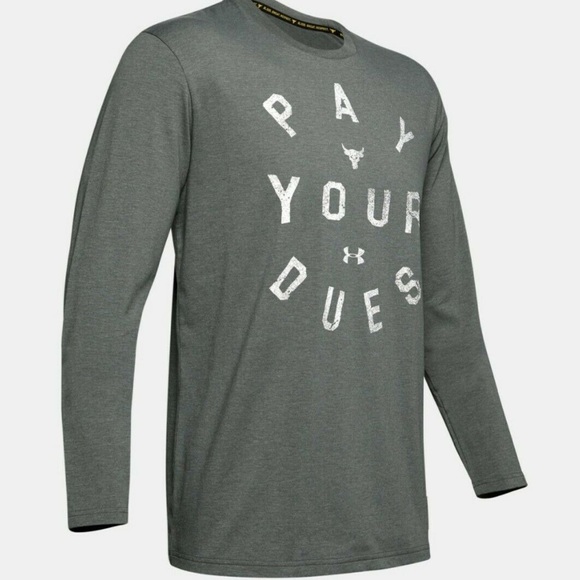 🌿SALE🌿 Project Rock Under Armour Pay Your Dues Long Sleev Size 1346100 012 - Picture 3 of 6